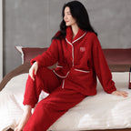 Women's Flannel Warm Cardigan Thickened Pajamas