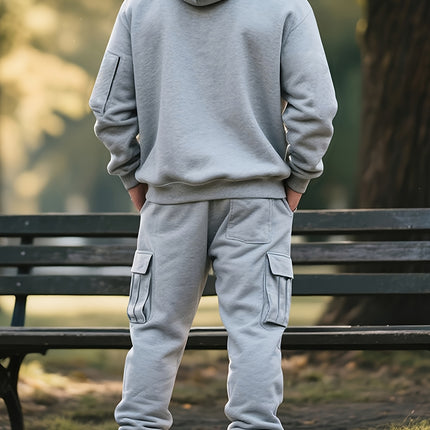 Winter Heavyweight Fleece Men's Casual Loose Sportswear Set
