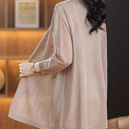 Summer Oversized Cardigan With Cut Out Design Open Front