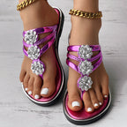 Floral Pattern Flip-Flops Comfortable Casual Summer Beach Slippers - Anklet Not Included