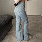European And American Irregular Waist Design Jeans Casual