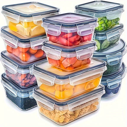 8 Piece Clear Food Storage With Airtight Lids Microwave Safe