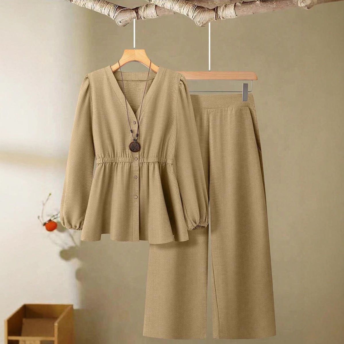 Women's Long-sleeved Pants High-grade Two-piece Suit