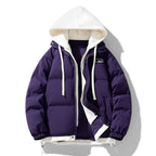 Fake Two-piece Cotton-padded Coat Thickened Hooded Warm Jacket