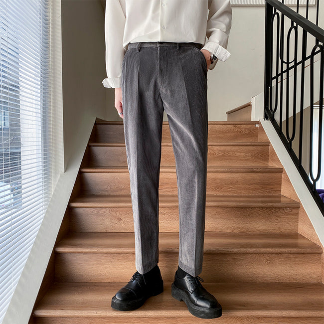 Non-ironing All-matching Lightly Mature Boys Straight-leg Pants Trousers Hover Image
