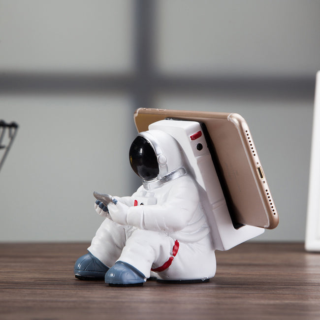 Simple Astronaut Mobile Phone Stand Student Desktop Holder Cute Spaceman Cell Phone Holder Creative Gift Small Desk Decoration Hover Image