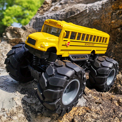 Pull Back Alloy School Bus Toy Car For Kids 3 And Up
