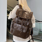 Solid Color Simple Couple Convenient Travel Large Capacity Backpack