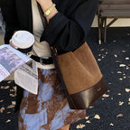 Women's Fashionable Suede Bucket Bag