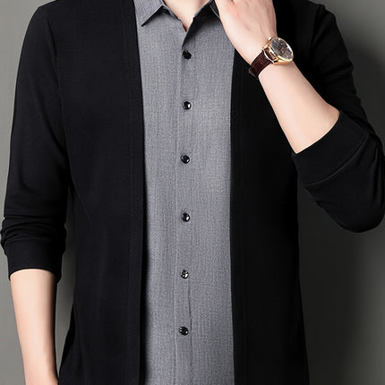 Men's Lightweight Two Tone Long Sleeve Shirt Button Up