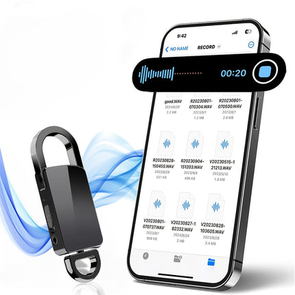 32GB Keychain Recorder for Lectures Meetings and Interviews