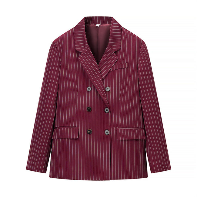 Female Casual Versatile Suit Jacket Casual Pants Striped Main Image