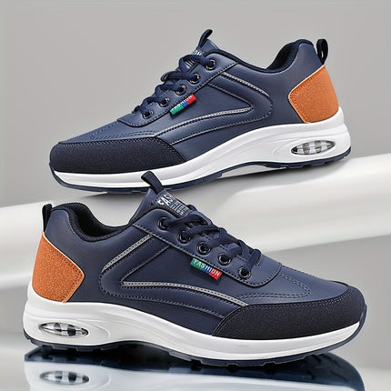 Mens Casual Skate Sneakers Low Top Breathable PU Upper
