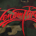 Letter Embroidered Camouflage Hooded Velvet Cotton Clothes Coat