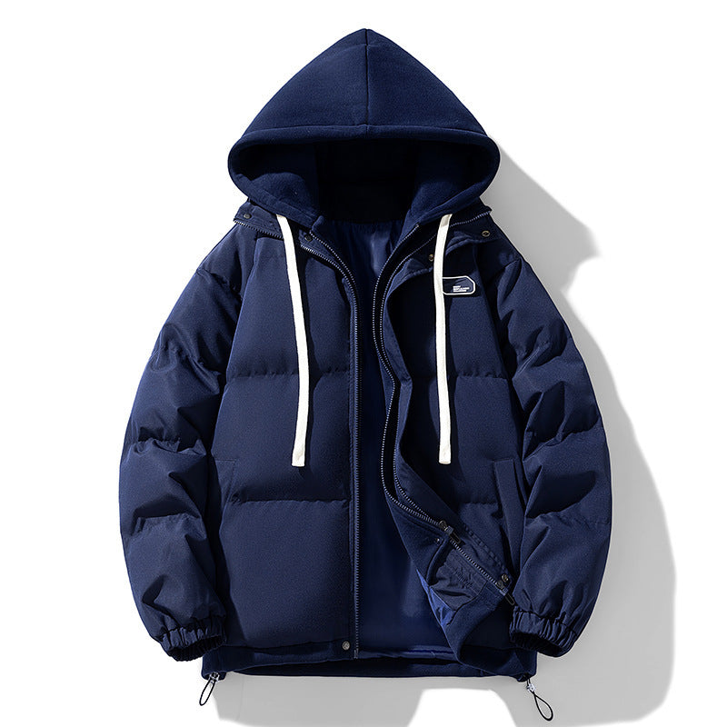 Fake Two-piece Cotton-padded Coat Thickened Hooded Warm Jacket