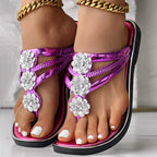 Floral Pattern Flip-Flops Comfortable Casual Summer Beach Slippers - Anklet Not Included