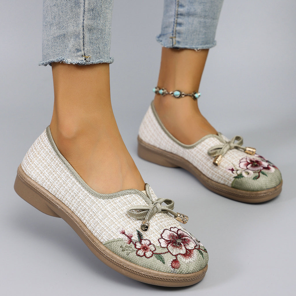 Flying Woven Ethnic Style Cloth Shoes Linen Flat