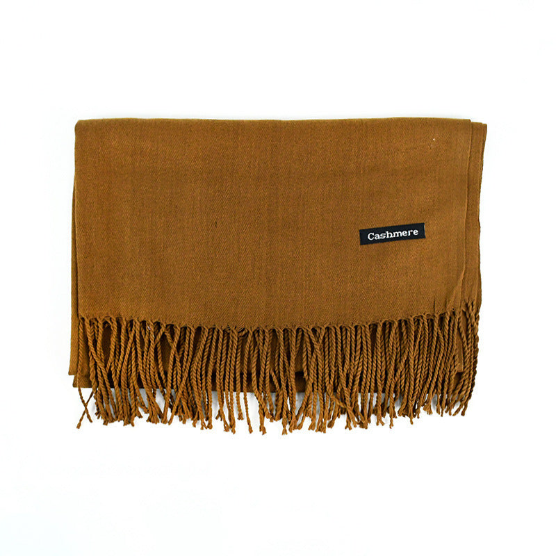 Women's Solid Color Scarf Tassel Scarf