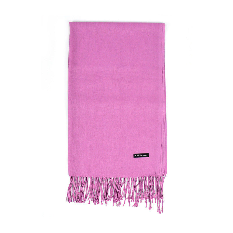 Women's Solid Color Scarf Tassel Scarf