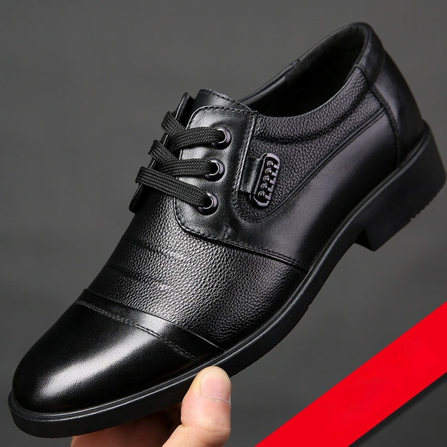 New All-matching Lace-up Leather Shoes Men Hover Image