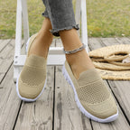 Large Size Mesh Breathable Flat Solid Color Casual Flyknit Pumps