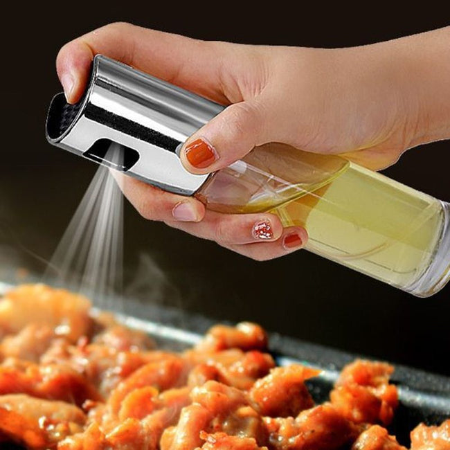 BBQ Healthy Kitchen Cooking Oil Vinegar Spray Bottle Push Type Oil Spray BottlePump Oil Tank Leakproof BBQ Sprayer BBQ Tools Kitchen Gadgets Hover Image