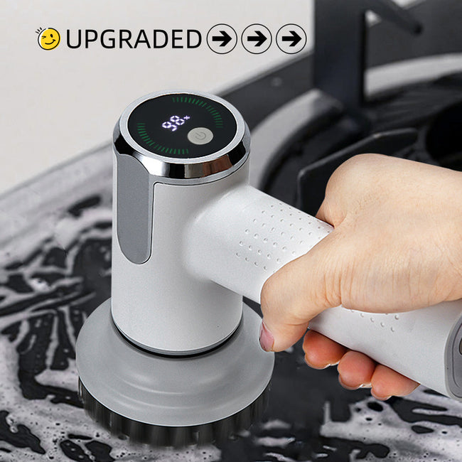 Multifunctional Smart Display Electric Cleaning Brush Wireless Kitchen Sink Cleaning Brush Waterproof Electric Pot Brush Cleaning Tool Hover Image