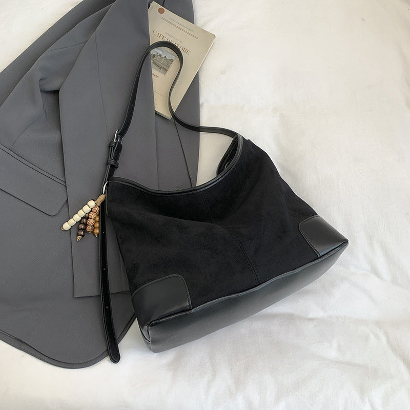 Women's Leather Large-capacity Suede Shoulder Crossbody