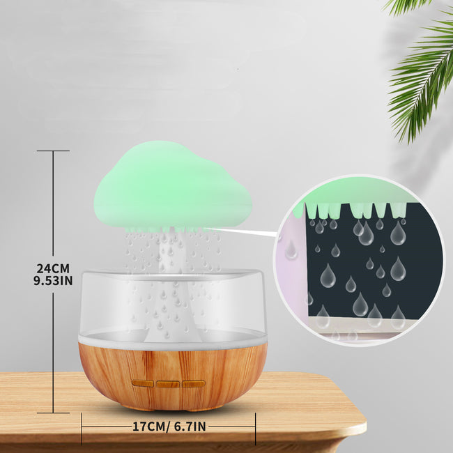 Raining Cloud Humidifier With Night Light Aromatherapy Essential Oil Diffuser Micro Humidifier Relaxing Mood Water Drop Sound For Home Main Image