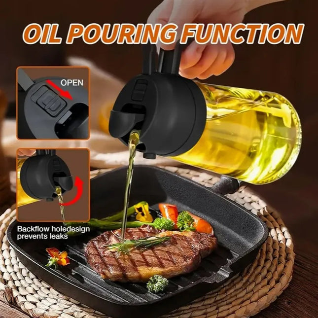 Two In One Oil Sprayer With Precise Control For Kitchen Use