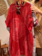 Women's Round Neck Abstract Printing Sleeve Dress