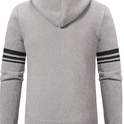 Mens Heavyweight Hooded Zip Sweater Winter Jacket Coat