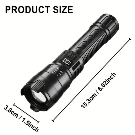 Set of 2 Rechargeable LED Torches With Adjustable Zoom