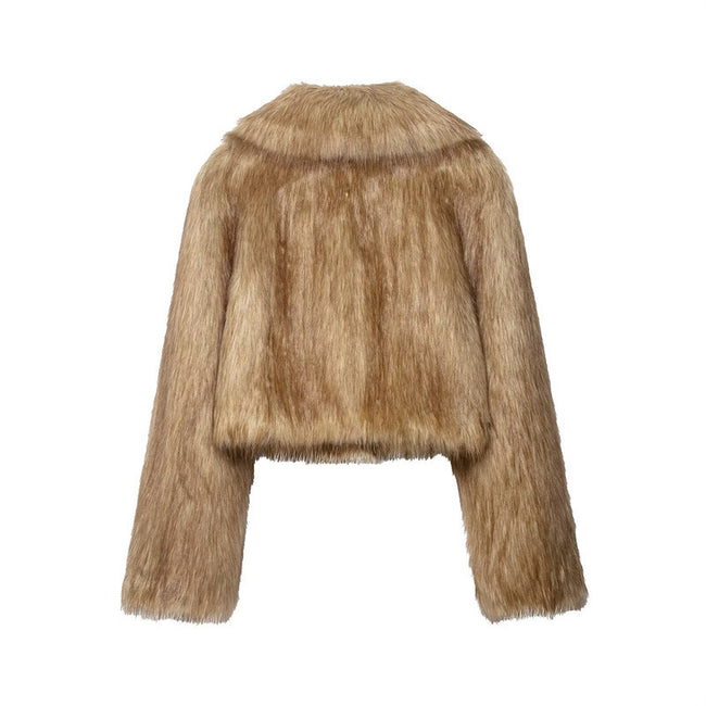 Women's Casual Artificial Fur Effect Short Coat Main Image