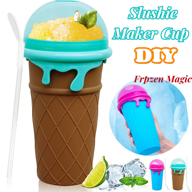 500ml Large Capacity Slushy Cup Summer Squeeze Homemade Juice Water Bottle Quick-Frozen Smoothie Sand Cup Pinch Fast Cooling Magic Ice Cream Slushy Maker Beker Kitchen Gadgets Main Image