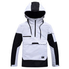 Contrast Color Windproof Water Breathable Couple Ski Hoodie