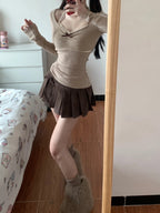 Halter Lace V-neck Sweater Women's Spring