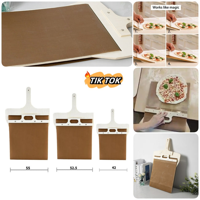 3 Sizes Sliding Pizza Peel Shovel Storage Board Pala Pizza Scorrevole Wooden Handle Transfer Pizza Kitchen Gadgets Main Image