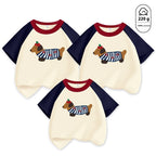 Dog Western Style Mother-daughter Matching Outfit Cotton Short Sleeve Contrast Color Korean Style