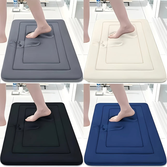 Vintage Coral Fleece Bath Mat Absorbent Non Slip 650GSM
