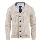 New Men's Long-sleeve Cardigan Sweater Coat Plus-sized