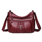 New Large Capacity Multi-compartment Washed Leather Bag