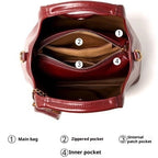 Leather Women's Bright Leather Shoulder Underarm Bag