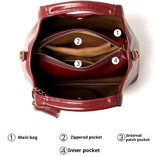 Leather Women's Bright Leather Shoulder Underarm Bag Main Image