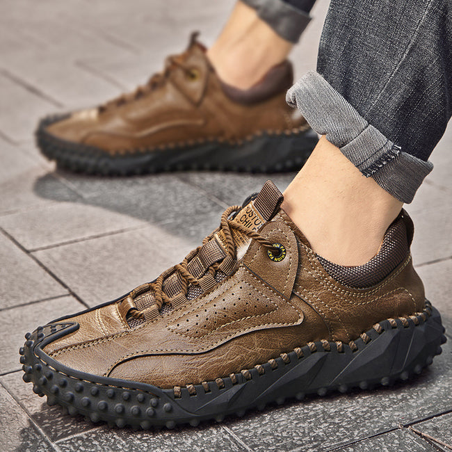 Lace-up Leather Men's Casual Shoes Plus Size Hover Image
