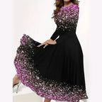 Women's Christmas Elements Floral Print Swing Dress