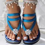 Floral Pattern Flip-Flops Comfortable Casual Summer Beach Slippers - Anklet Not Included