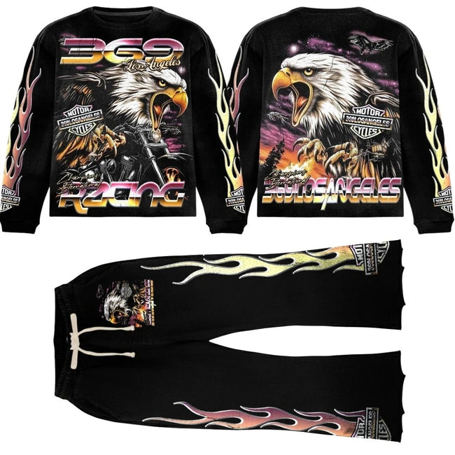 Eagle Long-Sleeve T-Shirt & Flare Sweatpants Full Set Main Image