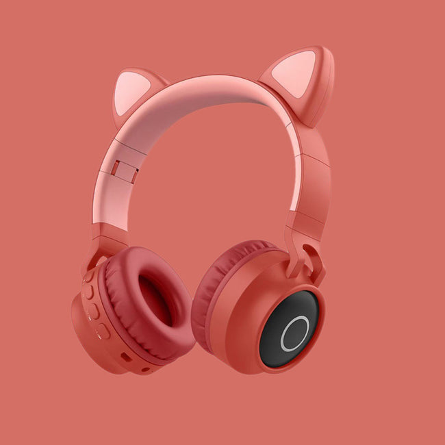 LED Light Cat Ear Headphones Wireless Bluetooth 5.0 Headset Portable Foldable Kids Headphone With Microphone Best Gift Main Image