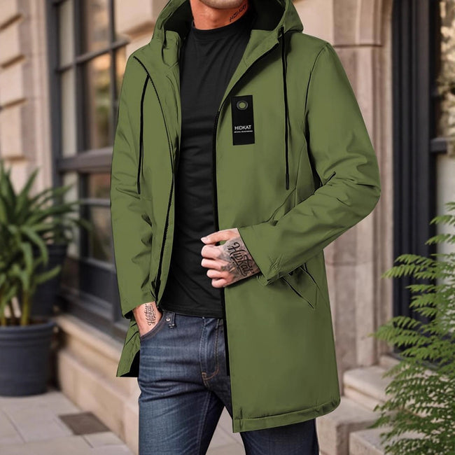 Mid-length Men's Hooded Casual Workwear Shell Jacket Windproof Jacket Main Image